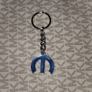 Mopar Blue Logo Keychain, Automotive Fan Accessory